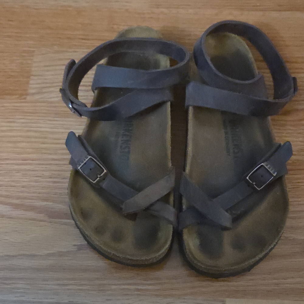 Birkenstock Yara Brown Strappy Leather Sandals Size 36